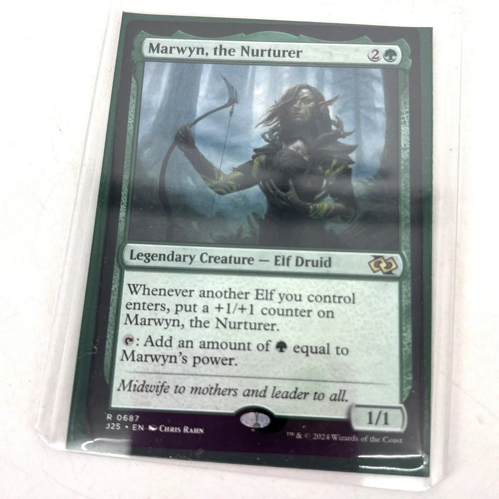 MTG Commander Deck Marwyn the Nurturer Mono Green Elf Ball Tribal EDH Sleeved Bo